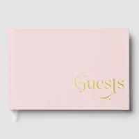 Elegant Modern Blush Wedding Foil Guest Book