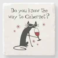 Do You Know the Way to Cabernet? Wine Pun Stone Coaster