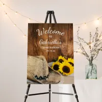 Sunflowers and Cowboy Hat Quincea&#241;era Barn Party Foam Board