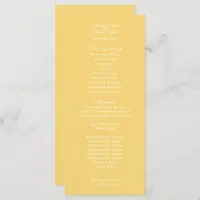 Yellow Cream Wedding Program