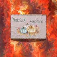 Thanksgiving Friendsgiving Colorful on Lilac | Throw Blanket