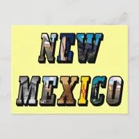 New Mexico, USA Text Postcard