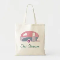 Personalized Retro Art Caravan Owner's Budget Tote