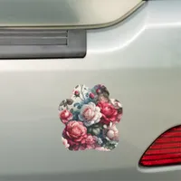 Timeless Rose Floral Charm Car Magnet