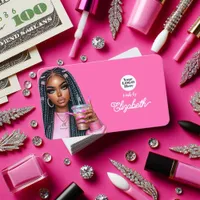 Bold Hot-Pink Vibe Beauty Branding for Chic Salon Business Card