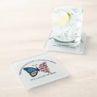 4th of July Butterfly  Glass Coaster