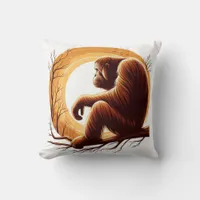 Jungle Harmony: Orangutan-Inspired  Throw Pillow