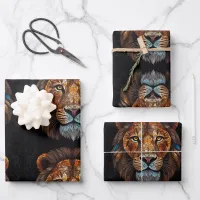 Lion Mosaic Stained Glass  Wrapping Paper Sheets