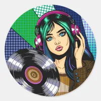 Pop Art Girl with Record T