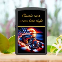 Vintage hot rod racing at sunset near the lake  zippo lighter