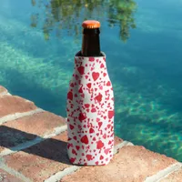 Valentine's Day Red Confetti Hearts Pattern Bottle Cooler