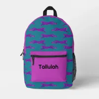 Neon Pink & Turquoise Cheetah Personalized Name Printed Backpack