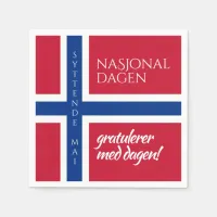 Syttende Mai May 17th Norwegian National Day Flag Napkins