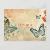 Butterfly Love Holiday Postcard