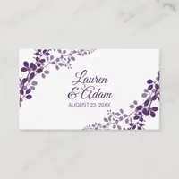 Wedding Registry Cards - Purple / Plum Vines