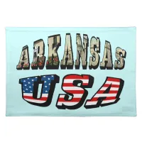 Arkansas Picture and USA Flag Text Placemat