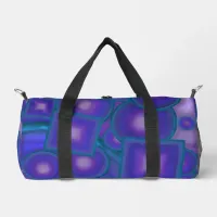 Geometric Harmony in Blues and Purples Duffle Bag