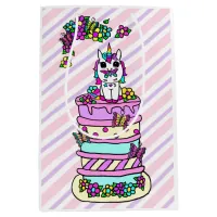 Pink and Purple Unicorn on a Birthday Cake Medium Gift Bag