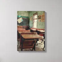 Old School, A One Room School Inside View Canvas Print