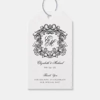 Elegant Monogram Wedding Crest  Gift Tags