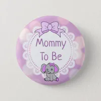 Elephant Themed Mommy to Be Baby Shower Button