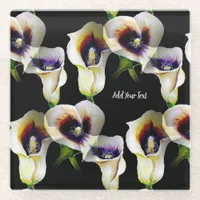 Sublime Watercolor Arum Calla Lilies Glass Coaster