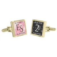 Elegant 2nd Rose Quartz Wedding Anniversary Cufflinks