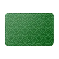 Modern Geometric Green Nested Hexagons Bath Mat