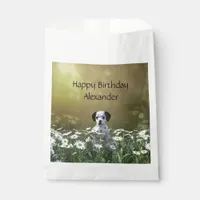 Cute Dalmatian Puppy in Daisies Favor Bag