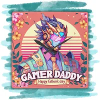 Gamer Daddy Happy Father's Day | Square Wall Clock