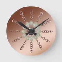 Clock - Copper chain and beads