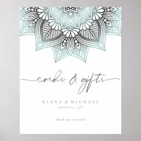 Mandala Lace Wedding Cards & Gifts Lt. Blue ID968  Poster