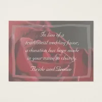 Red Rose Wedding Charity Favor Card