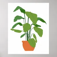 Tropical Green Palm Pot Plant in Terracotta Urn Poster