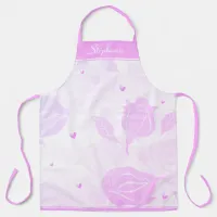 Pink Hearts and Vintage Roses  Apron