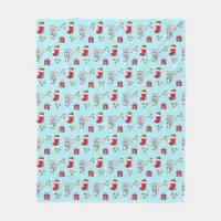 Cute Christmas Squirrel Festive Holiday Seasonal Fleece Blanket