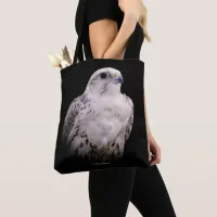 Vignetted Portrait of an Inquisitive Saker Falcon Tote Bag