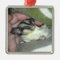 Sugar Glider Sleeping in Blanket Metal Ornament