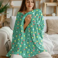 Twinkling Christmas Lights Holiday Pattern Fleece Blanket