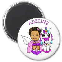 Cute Little Fairy and her Unicorn   Magnet