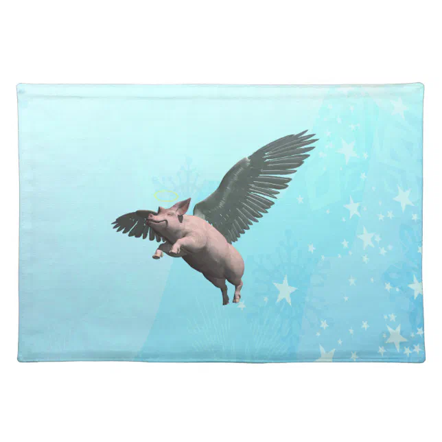 Cute Angel Pig Flying in the Sky Placemat