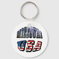 Missouri Picture and USA Text Keychain