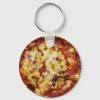 Deep Dish Shrimp and Cheese Pizza Keychain