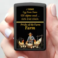 An Egg Farmer Tending to Chickens at Dawn Zippo Lighter