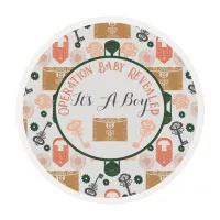 Escape Room Gender Reveal Baby Shower-Baby Boy Edible Frosting Rounds