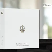 Elegant Gold Justice Scale Legal Binder