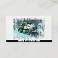 *~*  Teal Mint Snow Removal Snow Plow Truck AP74 Business Card