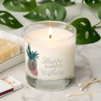 Abstract Floral Flower Birthday Scented Candle