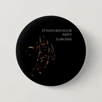 Basketball Orange Black Bachelor / Birthday Party Button