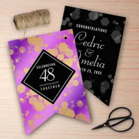 Elegant 48th Amethyst Wedding Anniversary Bunting Flags